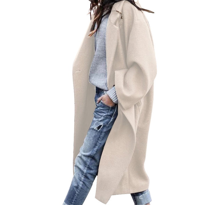 Lange oversized mantel met reverskraag