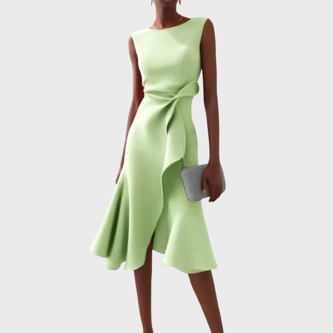 Eleanor | Dames Draped Asymmetrische Midi-jurk