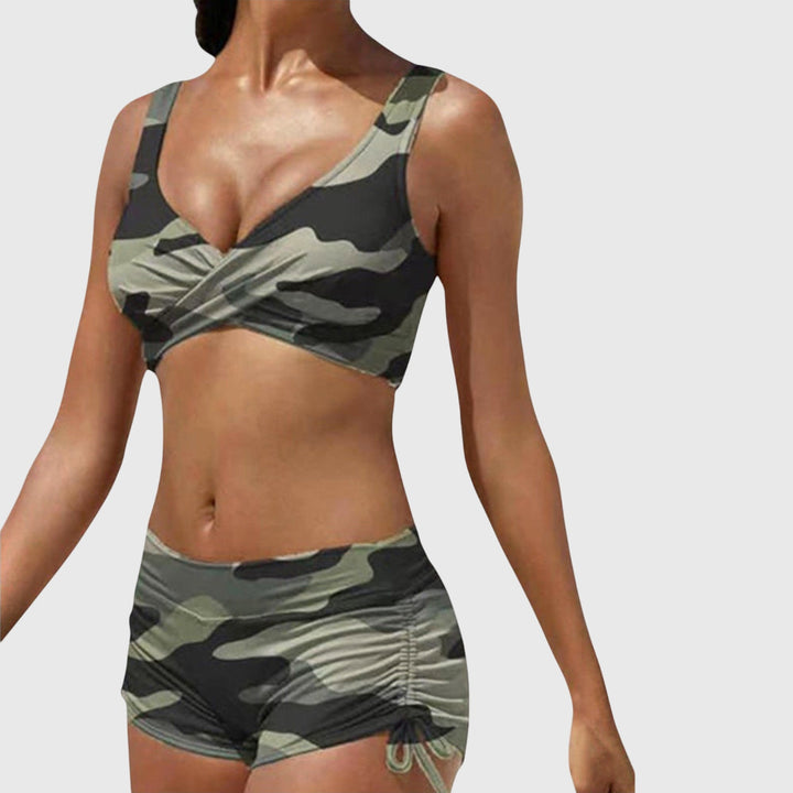 Zoe | Dames Camo Stijlvolle Twee-Delige Bikini Badpak