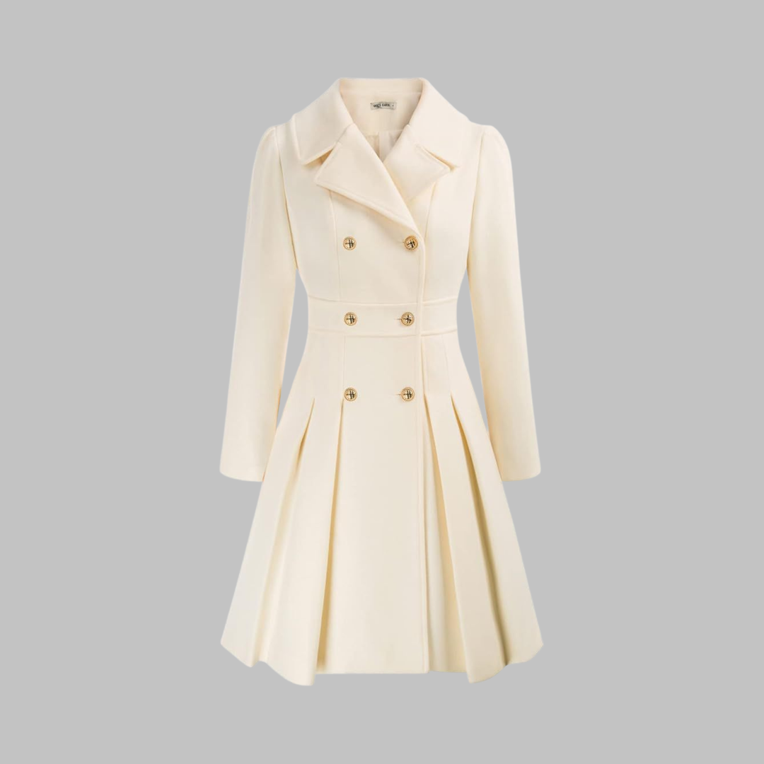 Dami - Elegante Lange Mouw Jas met Dubbele Knopen