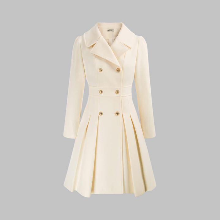 Dami - Elegante Lange Mouw Jas met Dubbele Knopen