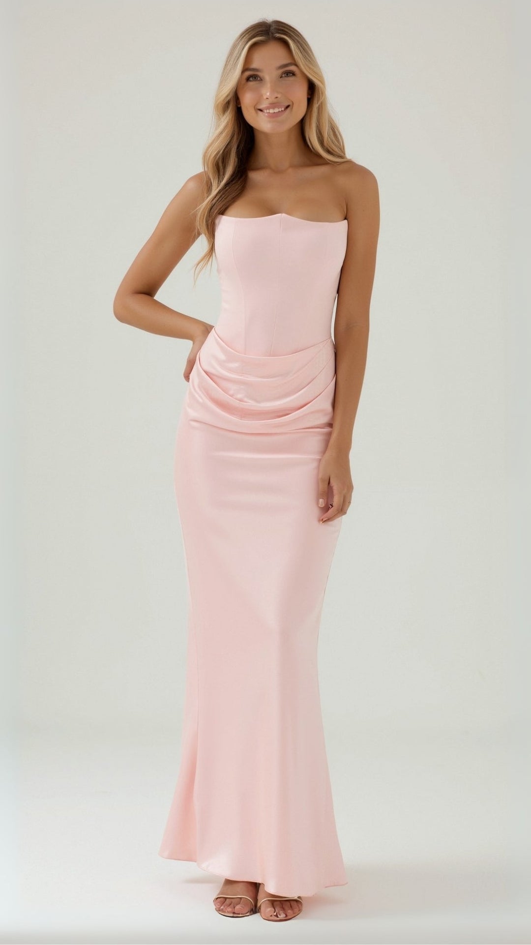 Bella | Dames Bruiloft Gast Kolom Maxi Jurk