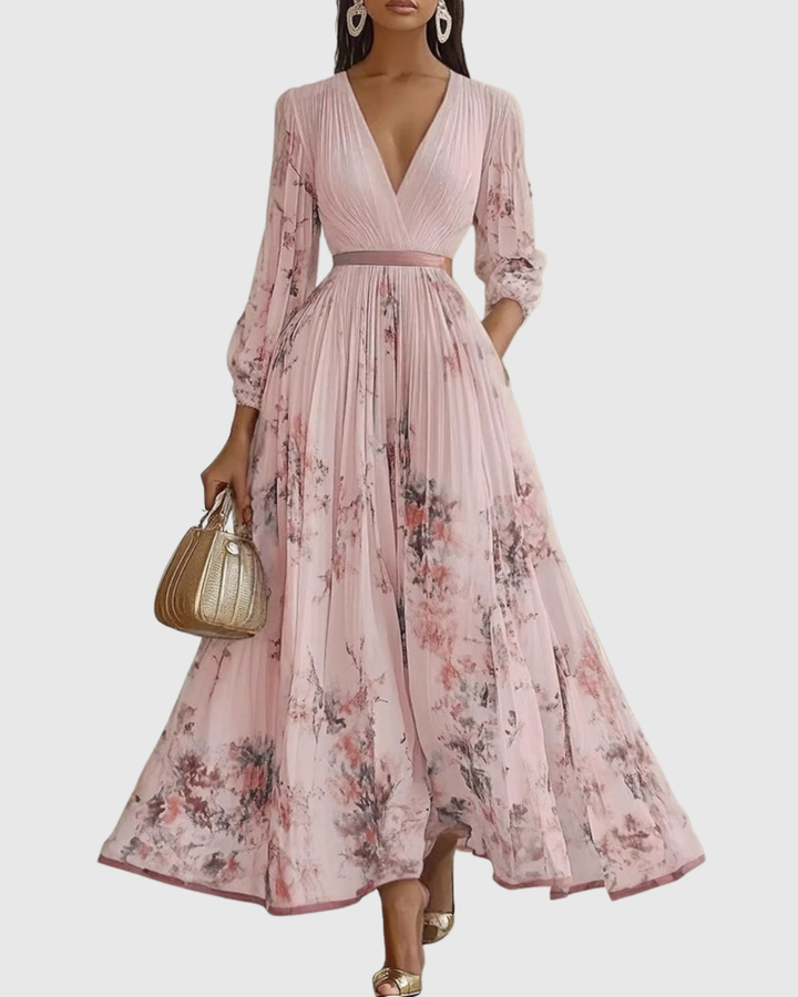 Rowella | Elegante Plissé Maxi Jurk