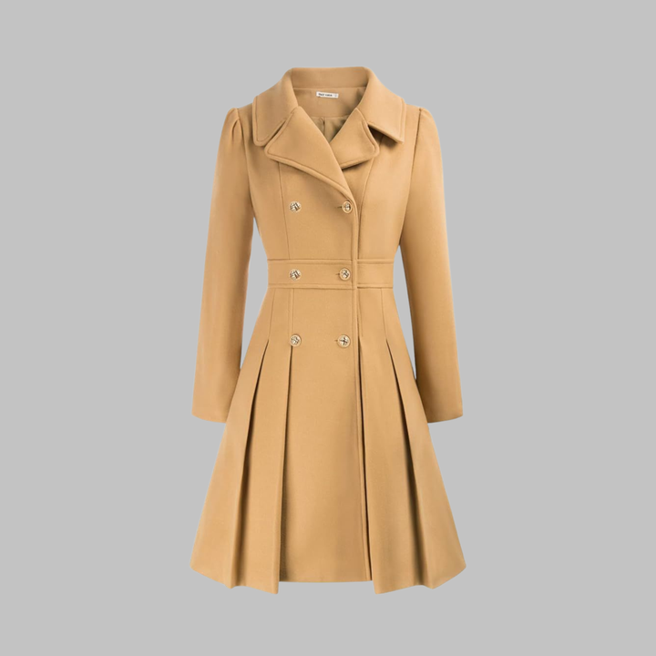 Dami - Elegante Lange Mouw Jas met Dubbele Knopen