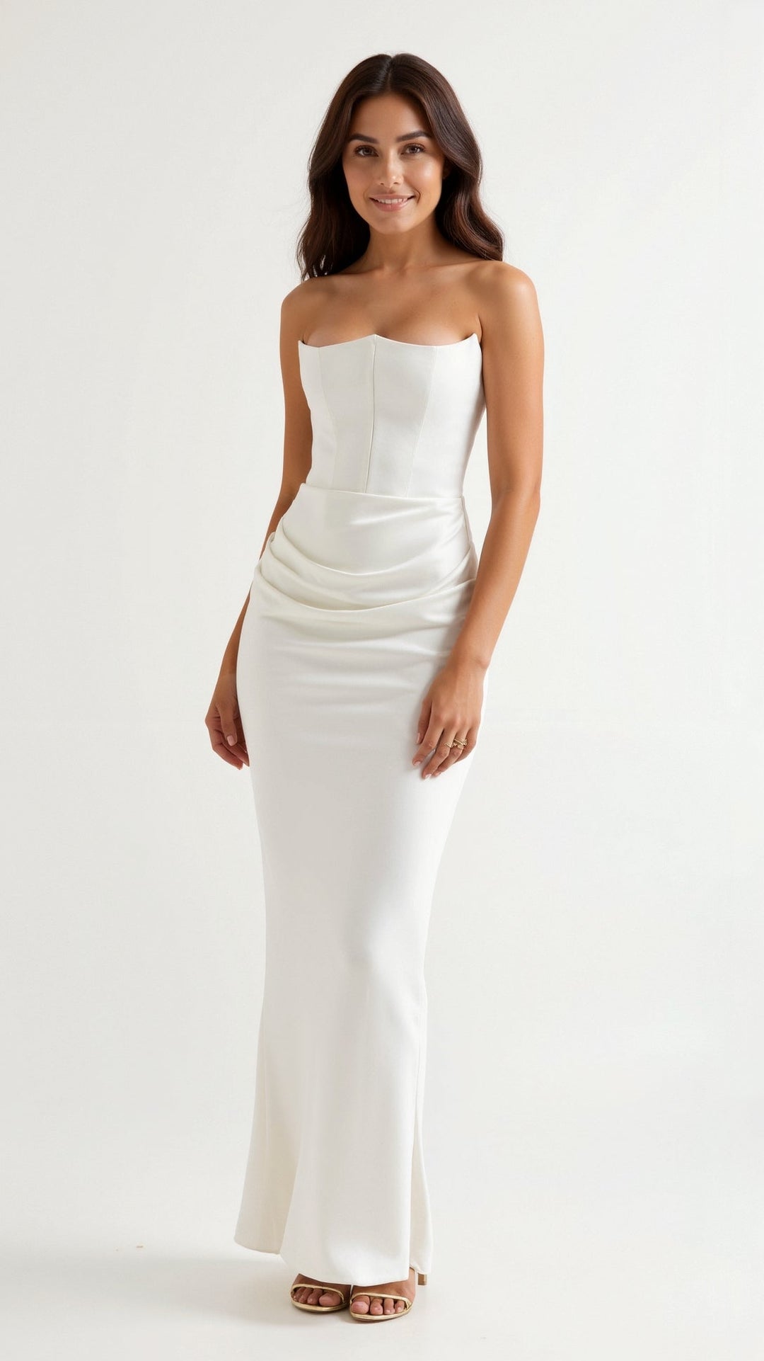 Bella | Dames Bruiloft Gast Kolom Maxi Jurk