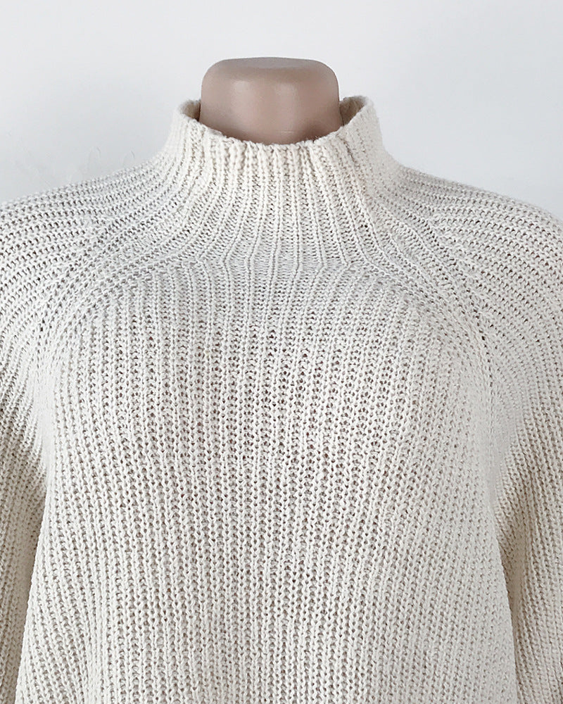 Oversized gebreide truijurk met col