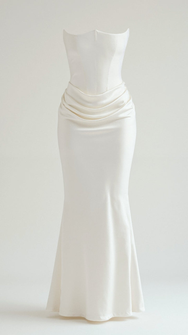 Bella | Dames Bruiloft Gast Kolom Maxi Jurk