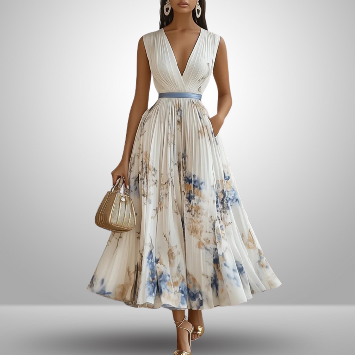 Emma | Vrouwen Flowy Mouwloos Zomer Maxi Jurk