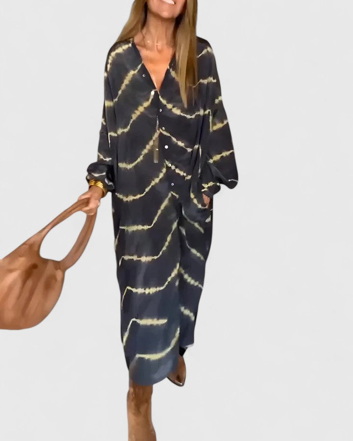 Amelie | Elegante Boho Gestreepte Maxi Jurk
