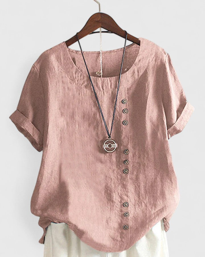 Elisavie | Comfortabele Korte Mouwen Blouse