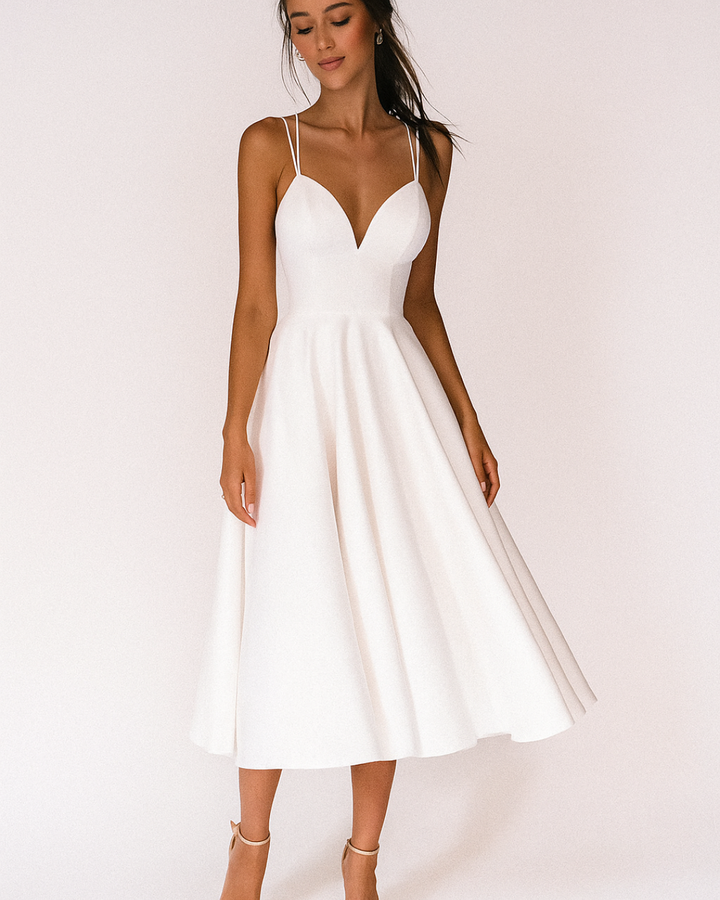 Daisy | Vrouwen Bruidsgast Strapless Midi Jurk