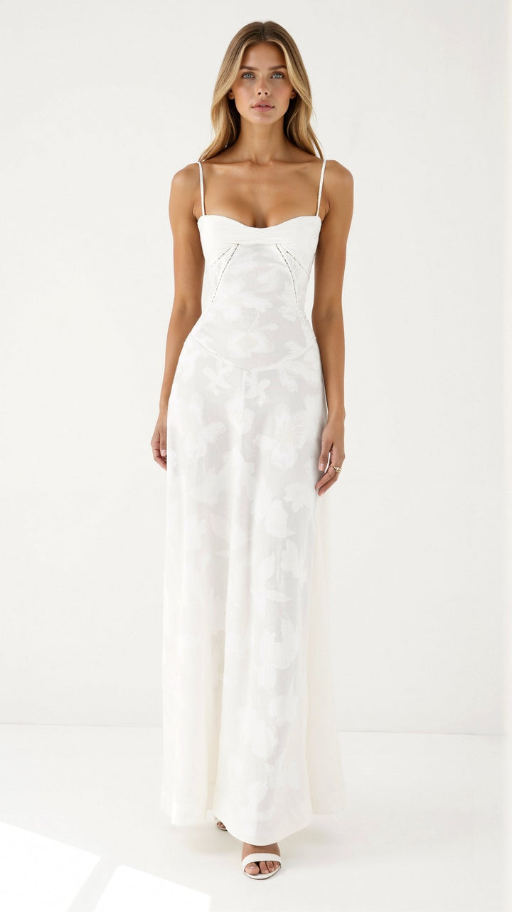 Caroline | Dames Bruiloft Gast Slip Maxi Jurk