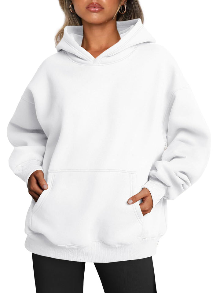 Oversized fleece hoodie met buidelzak