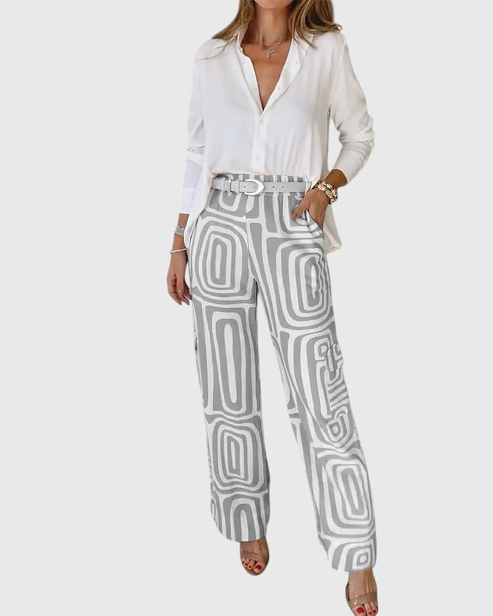 Emilia | Stijlvolle Broek + Gratis Blouse &amp; Riem