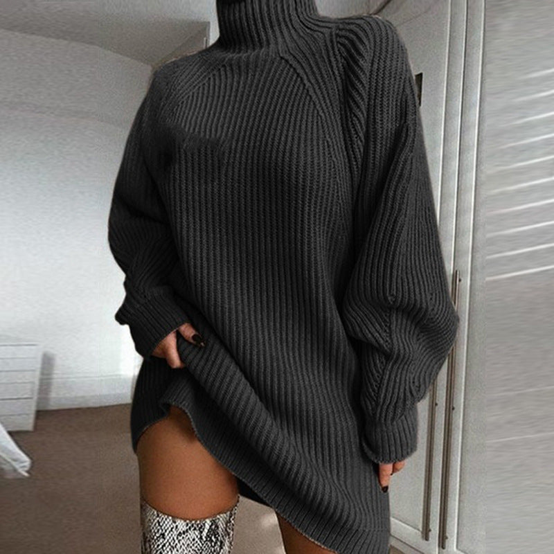 Oversized gebreide truijurk met col