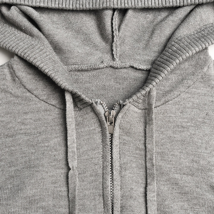 Gebreid setje met hoodie en flared broek