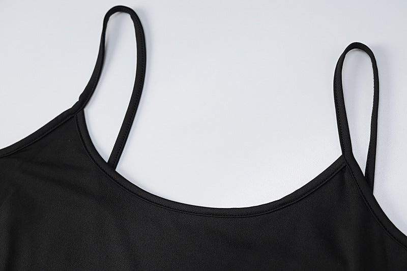 Lange bodycon jurk met spaghettibandjes