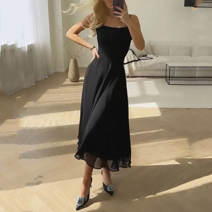 Hannah | Vrouwen Bruidsgast Elegante Vierkante Midi-Jurk
