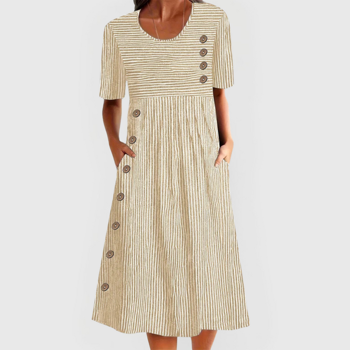 Wanda Gestreepte Midi Jurk
