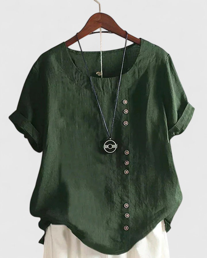 Elisavie | Comfortabele Korte Mouwen Blouse