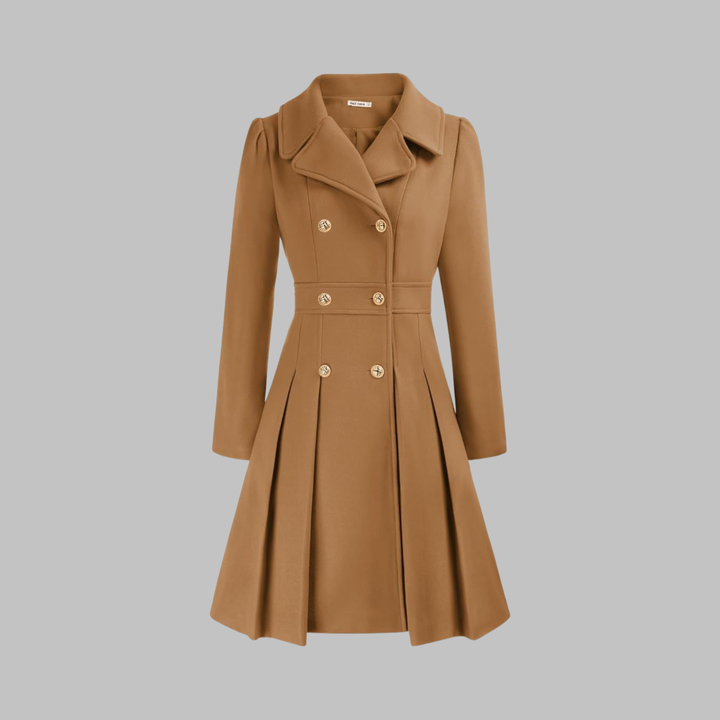 Dami - Elegante Lange Mouw Jas met Dubbele Knopen