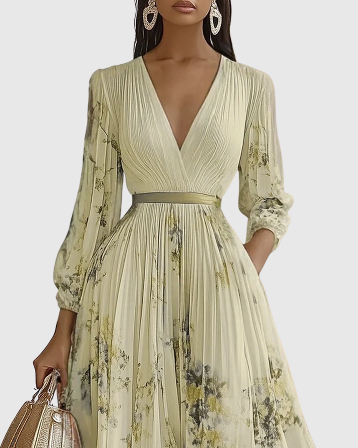 Rowella | Elegante Plissé Maxi Jurk