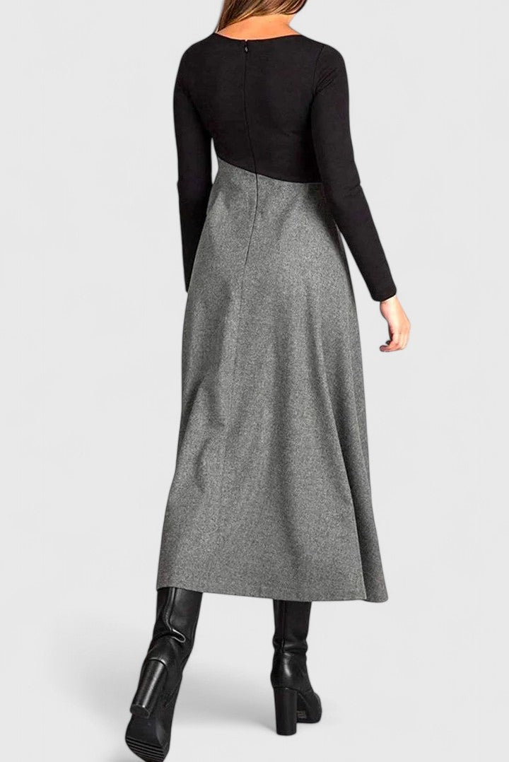 Janet | Elegante Lange Mouwen Maxi Jurk