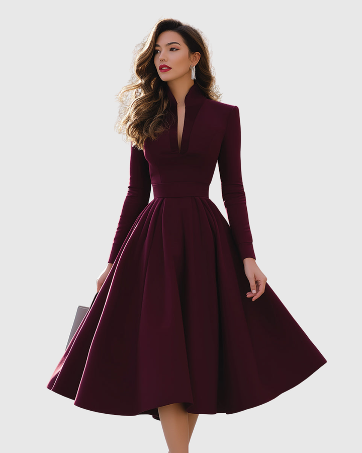 Avelina | V-Hals Midi Jurk