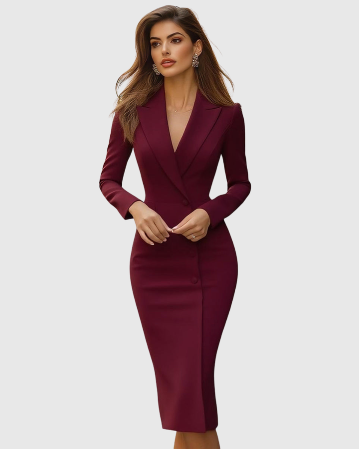 Seleneva | Elegante Tailored Midi Jurk