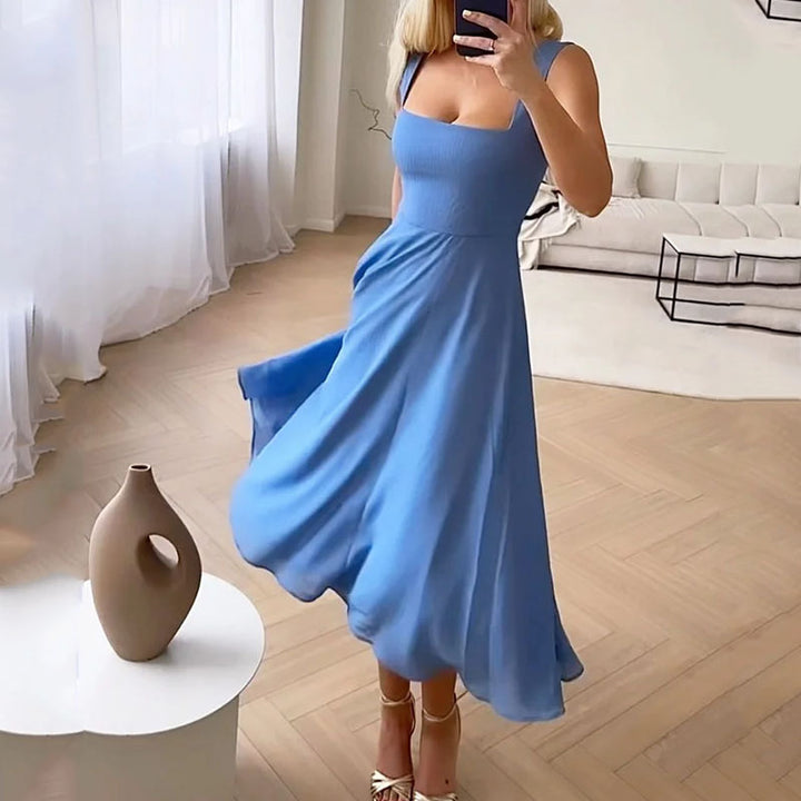 Hannah | Vrouwen Bruidsgast Elegante Vierkante Midi-Jurk