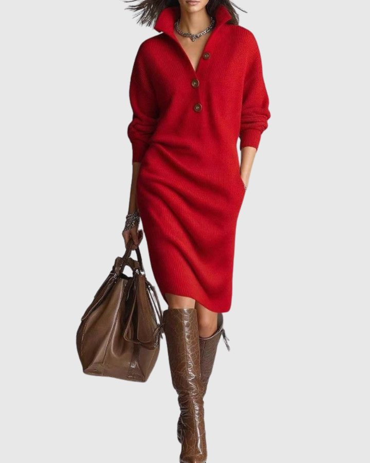 Arianell | Pure Wol Winter Gebreide Midi Jurk