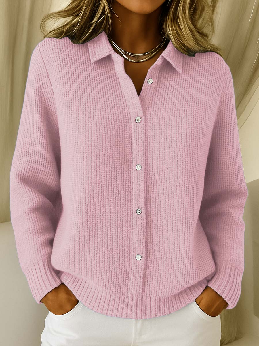 Lisa | Klassieke Gebreide Knopen Cardigan