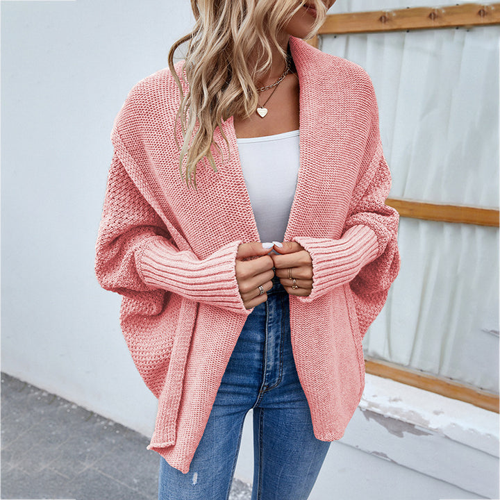 Oversized gebreid vest met brede kraag