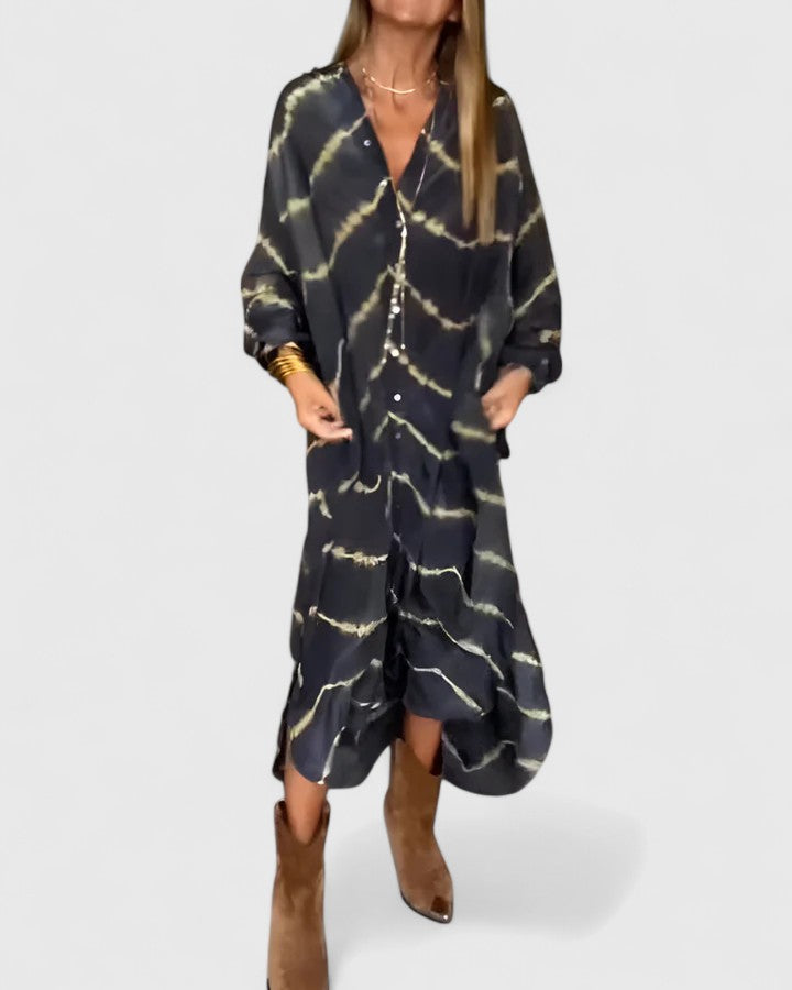 Amelie | Elegante Boho Gestreepte Maxi Jurk