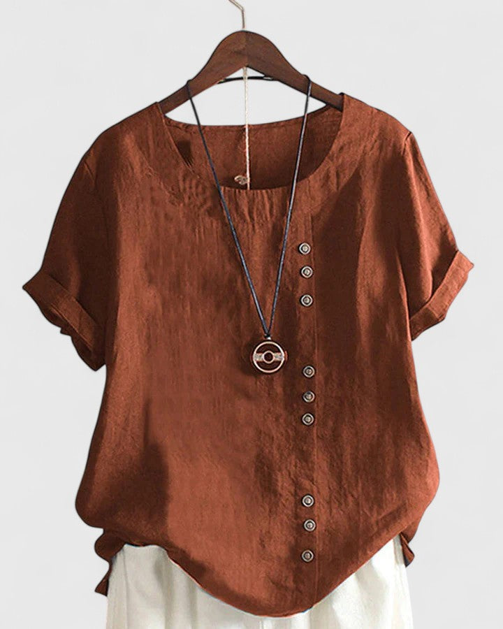 Elisavie | Comfortabele Korte Mouwen Blouse