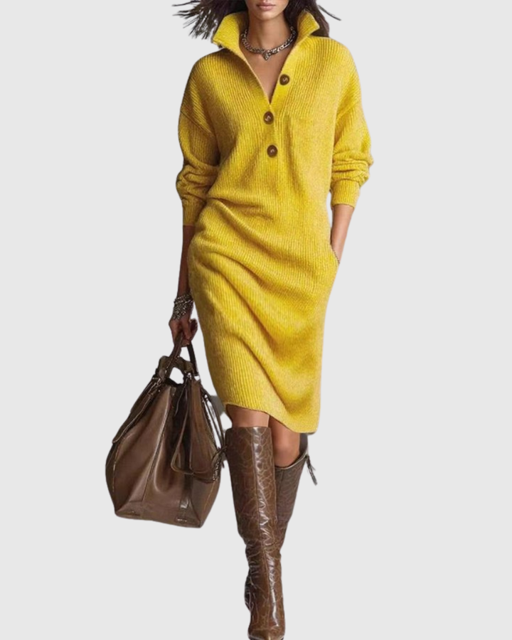 Arianell | Pure Wol Winter Gebreide Midi Jurk