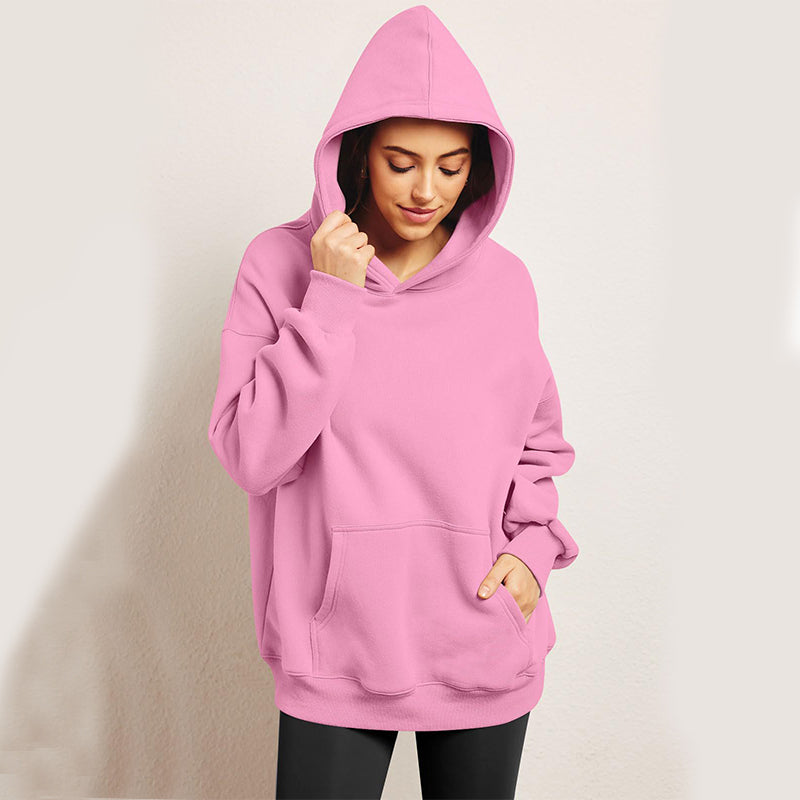 Oversized fleece hoodie met buidelzak