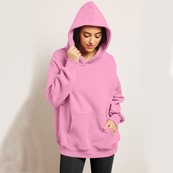 Oversized fleece hoodie met buidelzak