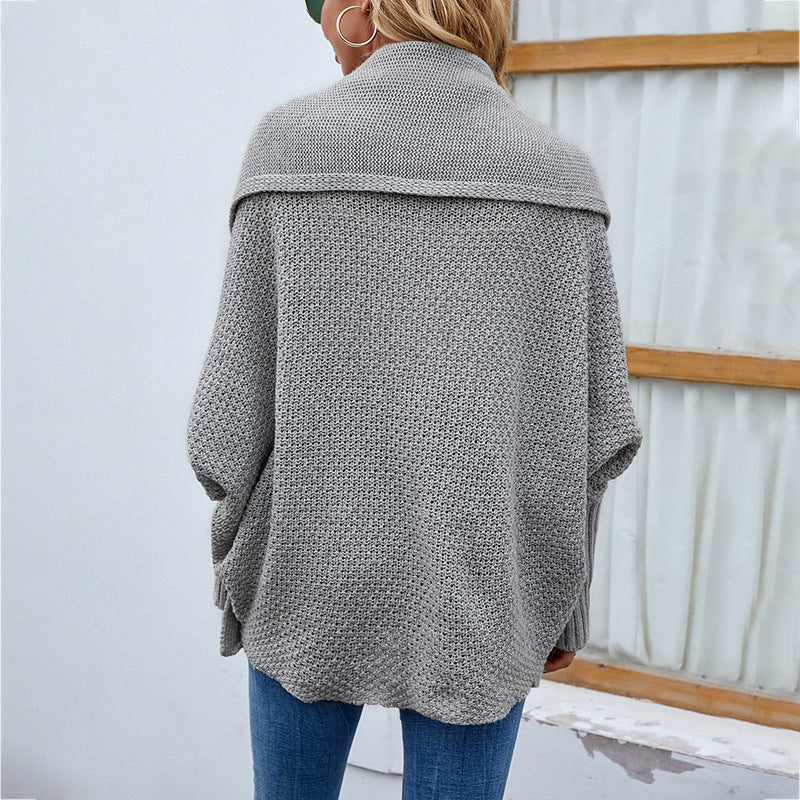 Oversized gebreid vest met brede kraag