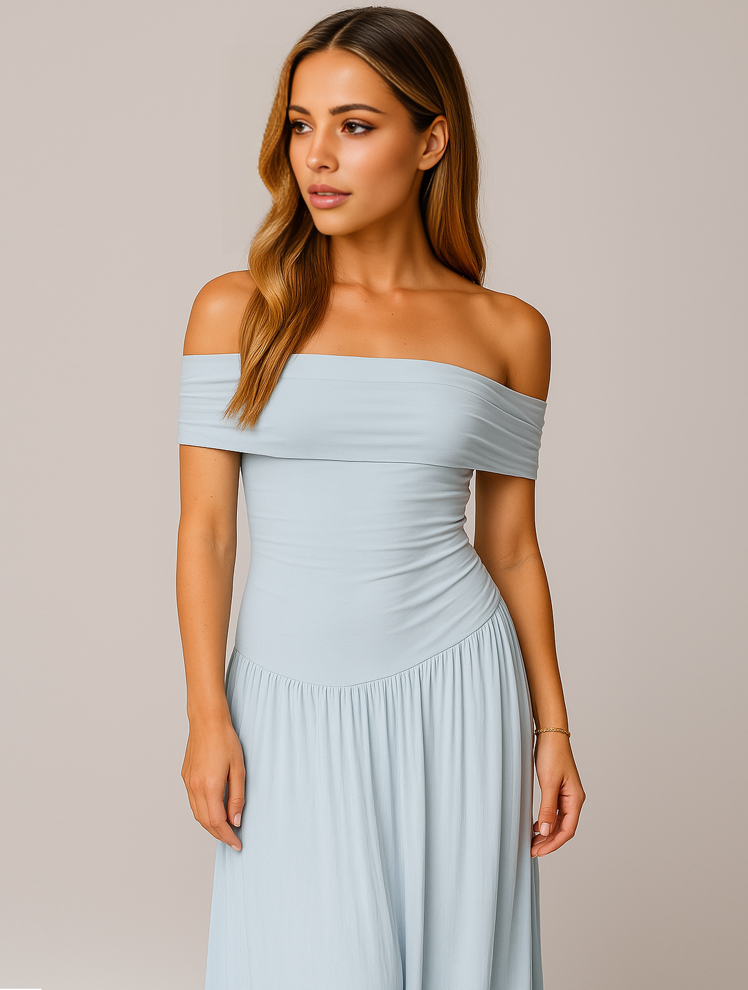 Bella | Vrouwen Bruiloft Gast Plissé Maxi Jurk
