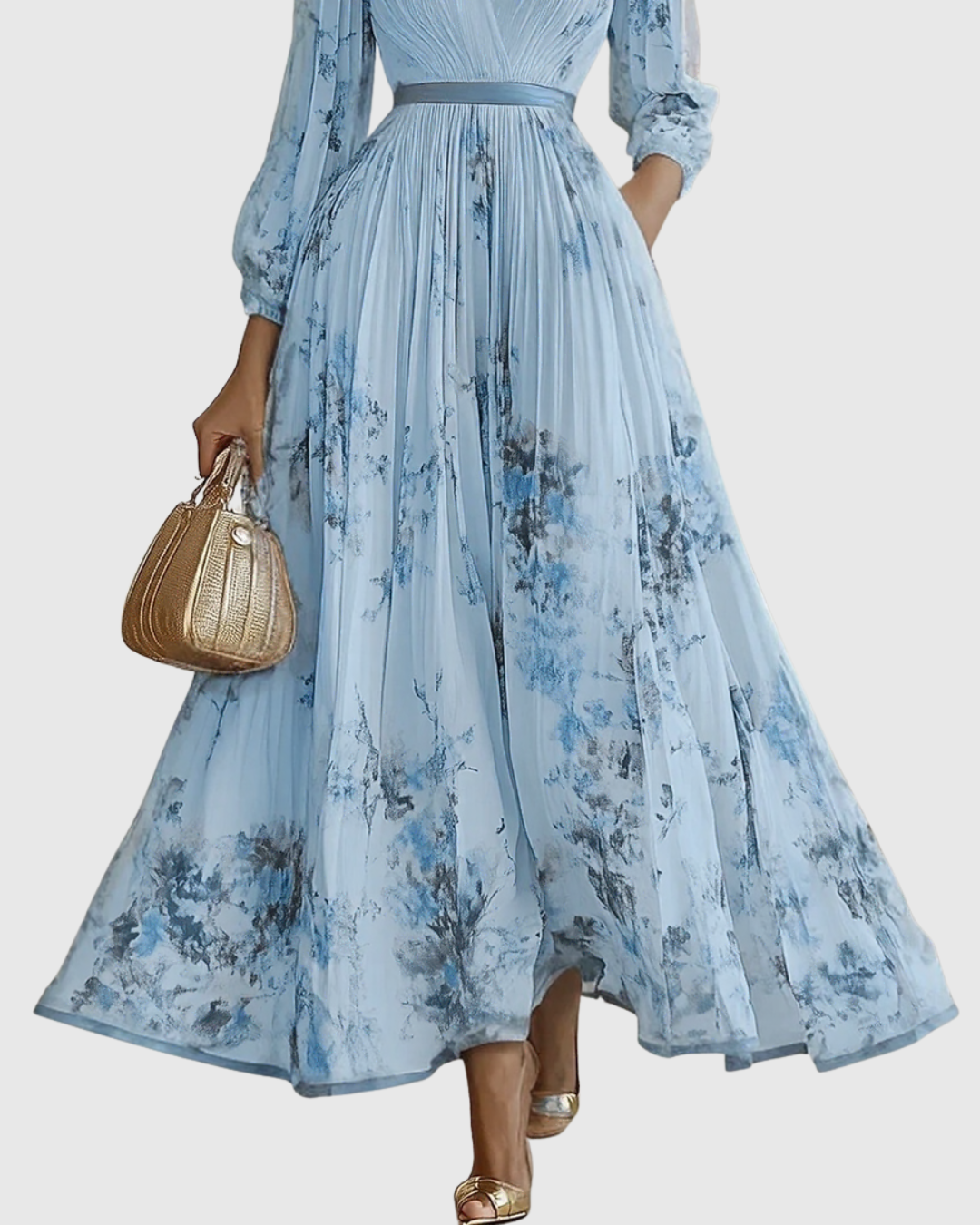 Rowella | Elegante Plissé Maxi Jurk