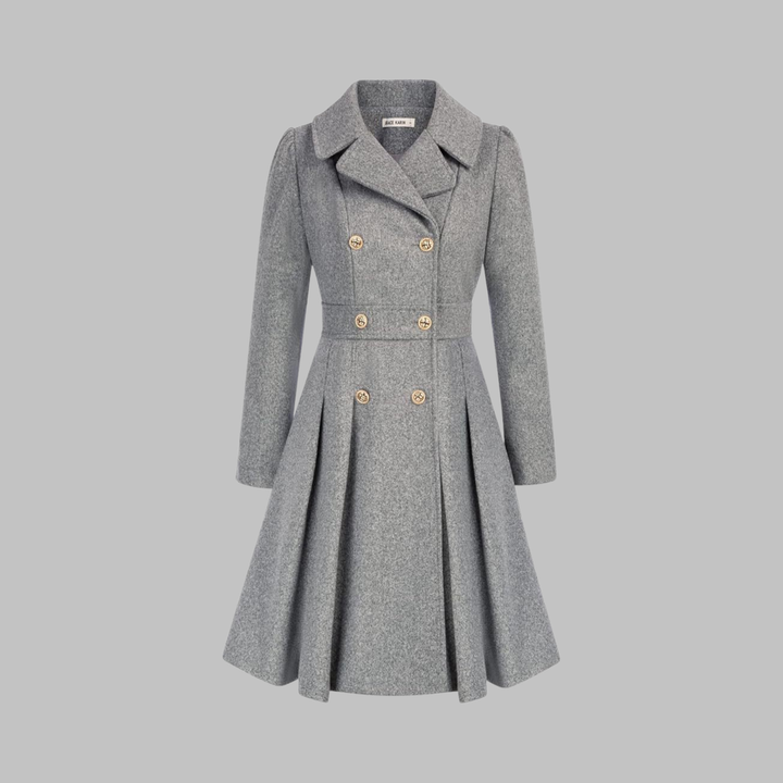 Dami - Elegante Lange Mouw Jas met Dubbele Knopen