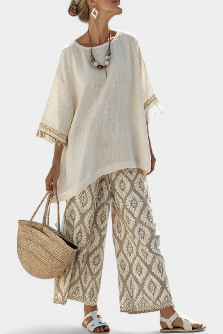 Alverra | Verfijnde Top &amp; Casual Broek Set