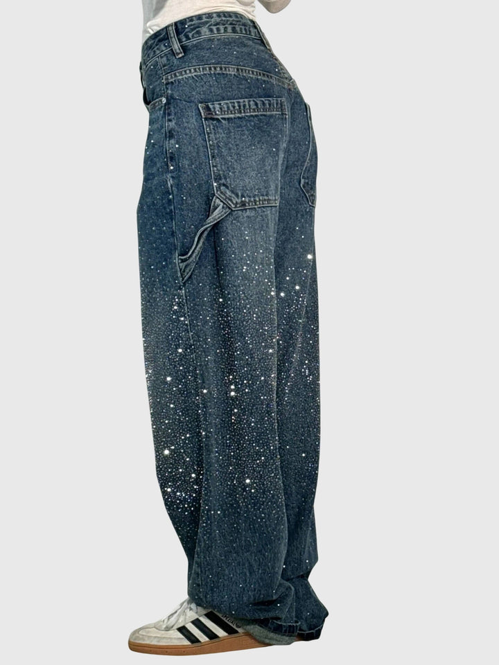 Kimberly | Dames Sparkle Diamond Denim Broek