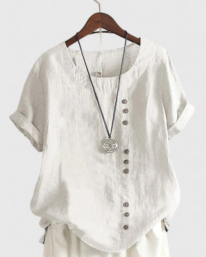 Elisavie | Comfortabele Korte Mouwen Blouse
