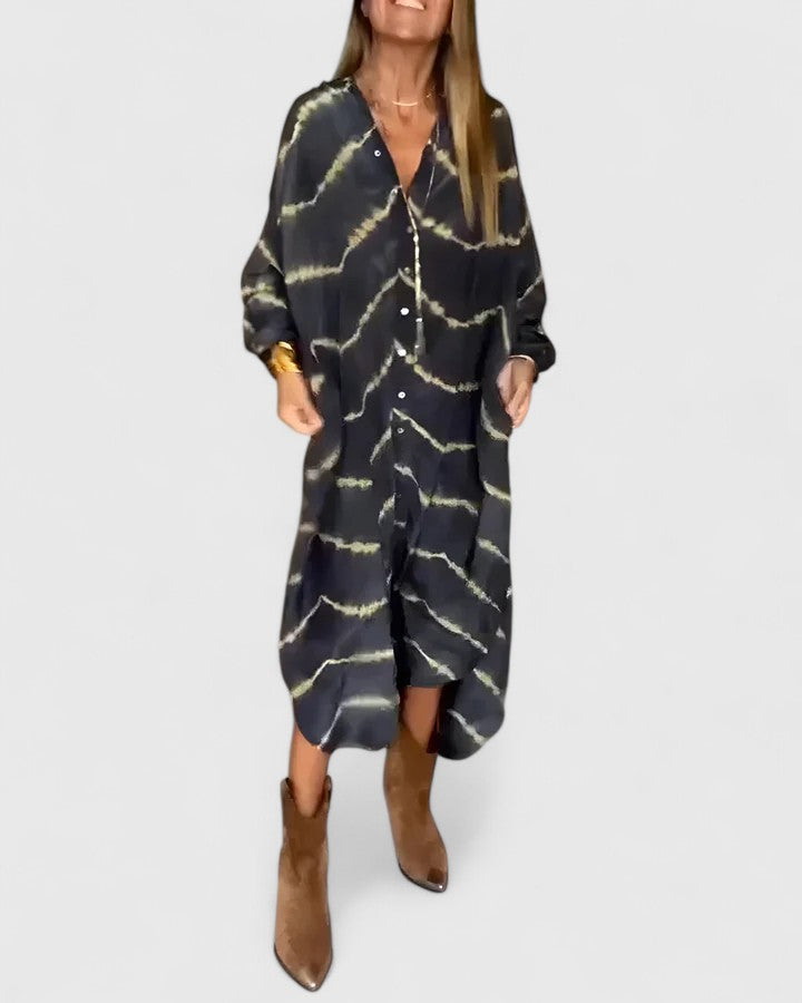Amelie | Elegante Boho Gestreepte Maxi Jurk