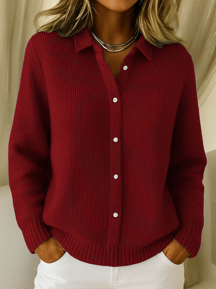 Lisa | Klassieke Gebreide Knopen Cardigan