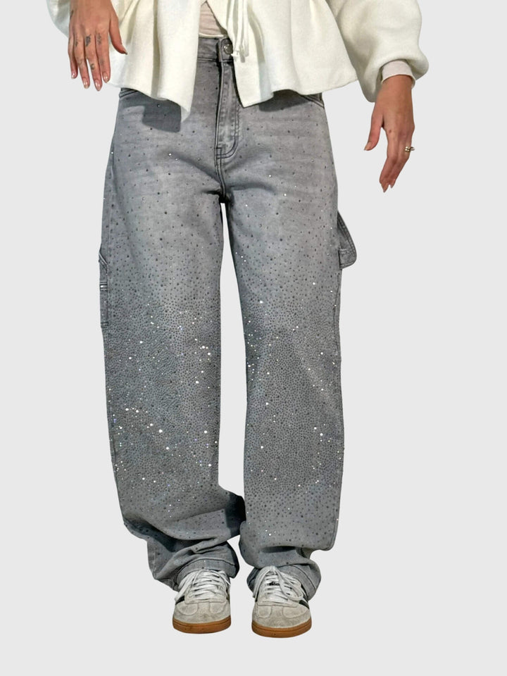 Kimberly | Dames Sparkle Diamond Denim Broek