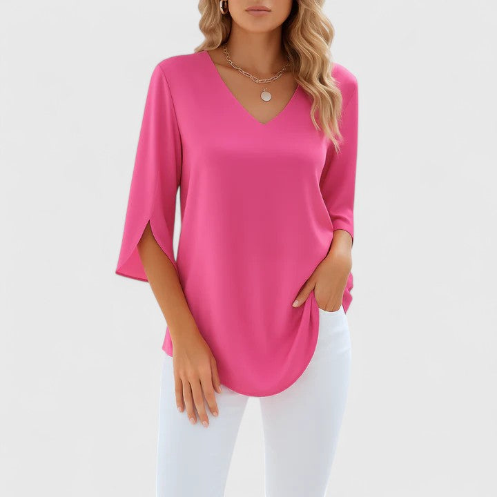 Violetta | Verfijnde V-Hals Blouse