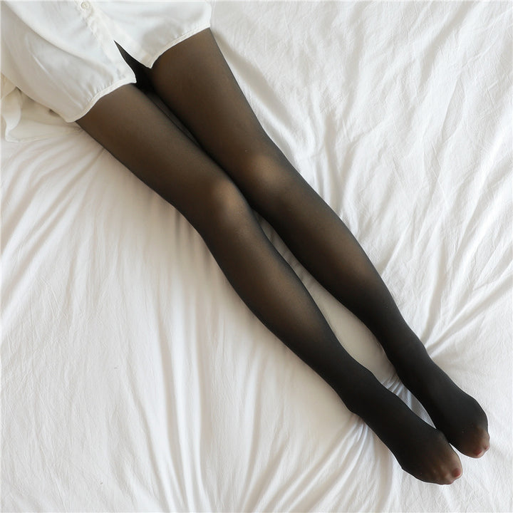 Gevoerde panty met doorschijnend huidkleurig effect